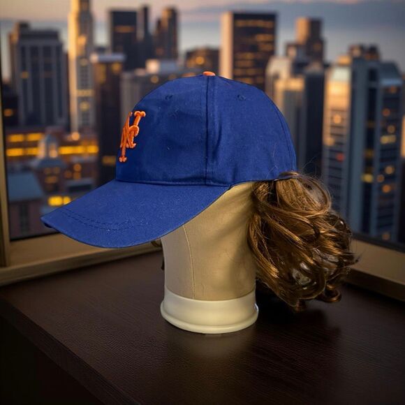 Geico NY Mets Jacob DeGrom Hair Adjustable Back Hat Citi Field 1st 15,000 SGA - Picture 2 of 7